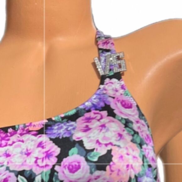 Victorias Secret Swim Bling VS Shine One Shoulder One-piece Swimsuit Floral - Picture 4 of 4